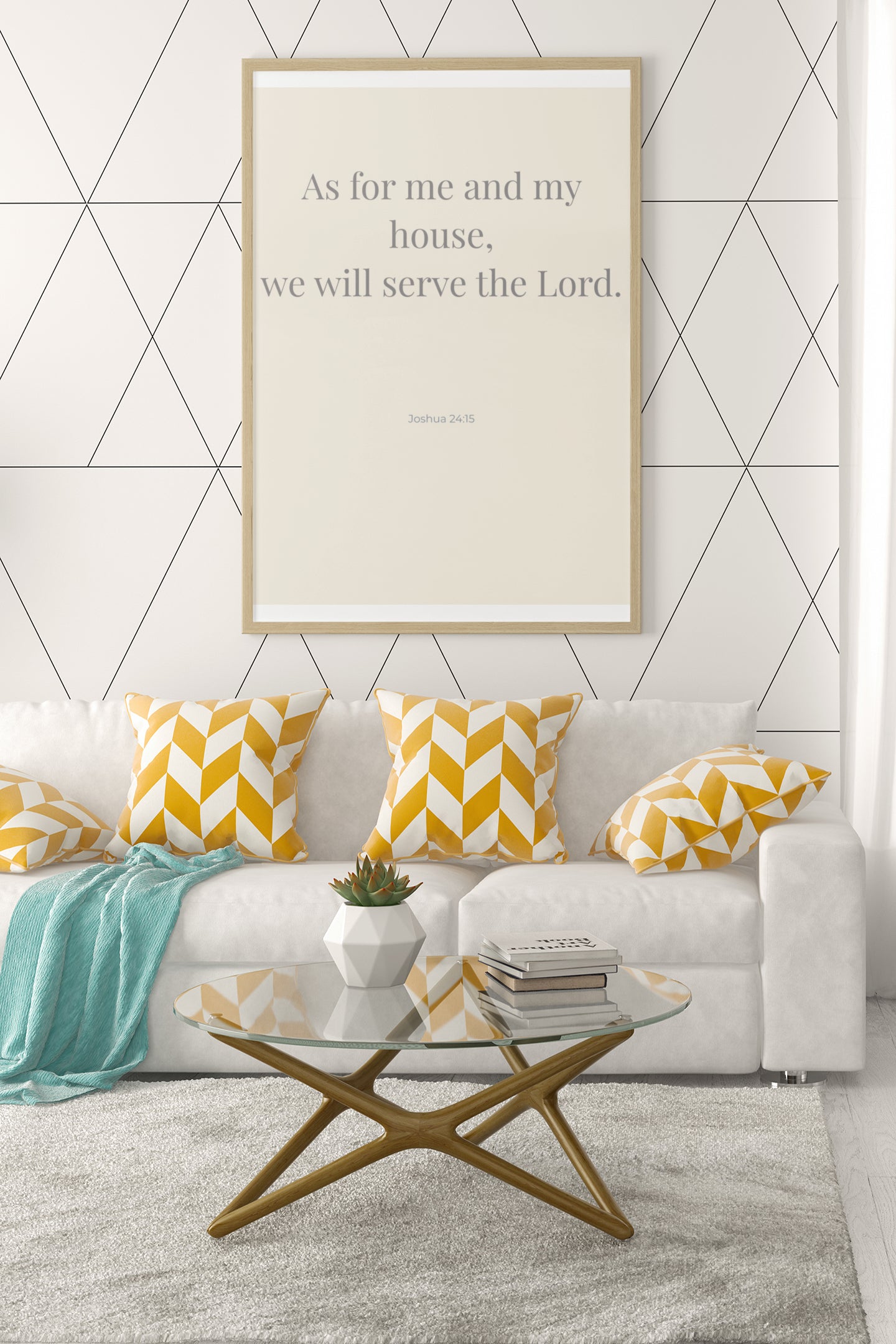 Christian home wall art featuring Joshua 24:15 covenant scripture